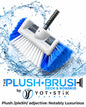 Plush brush with blue bristles in water, featuring Yot Stik branding.