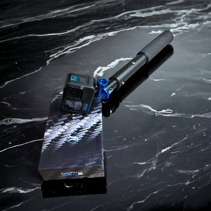 Our new adapter, gives you seamless GoPro integration to your Yot•Stik. Of course we’ve bumped it up a notch by doing it in 3k Carbon Fiber