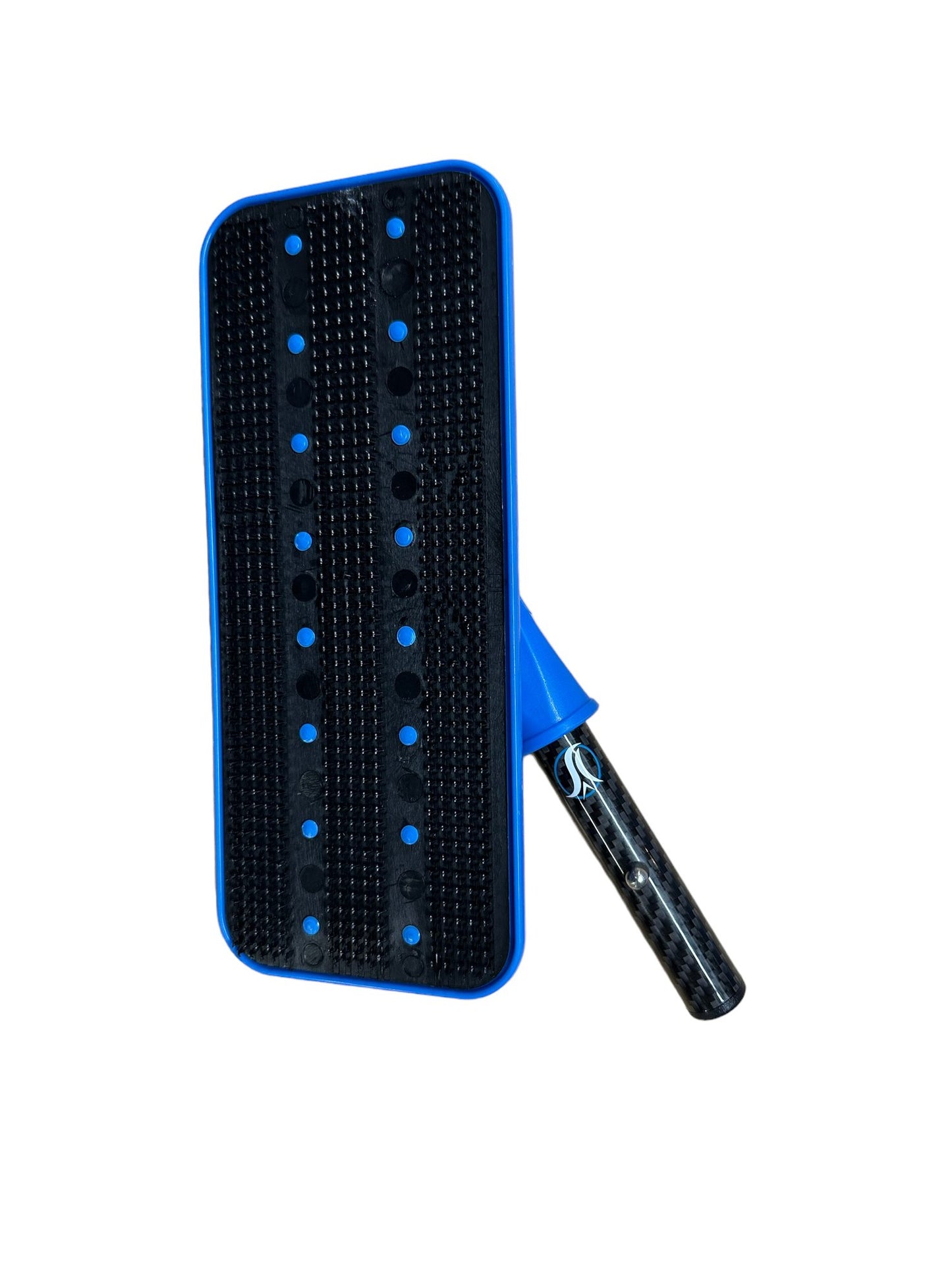 Black and blue doodlebug brush on a white background