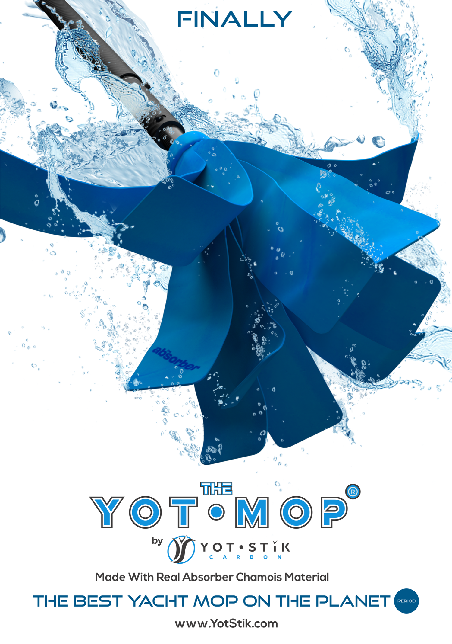 The new Yot Mop Absorber your favorite chamois material sourced from the folks that make the Absorber hand chamois towel we all know & love.